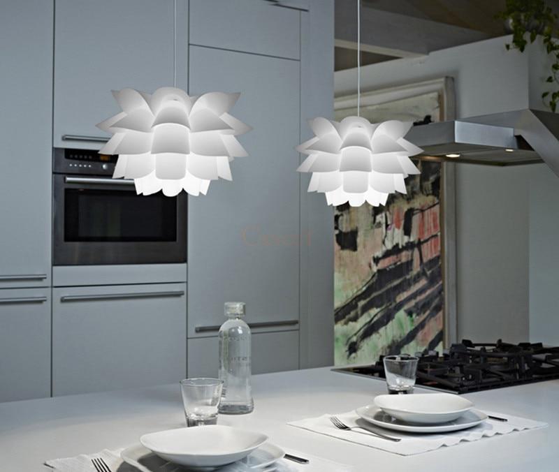 DIY Lily Lotus IQ Puzzle Pendant Lampshade E27 Pendant Light Cafe Restaurant Ceiling Room Decoration LED Hanging Lamp