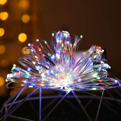 50 100 LED Outdoor Light String Fairy Garland Battery Power Copper Wire Lights For Party Christmas Wedding 5 Colors
