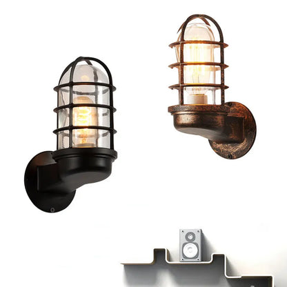 Retro Glass Wall Light Industrial Outdoor Indoor Waterproof LED Wall Lamp Bar Cafe Decora Lighting