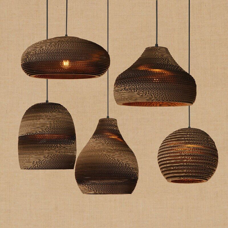 Modern Nordic Pendant Light Hanging E27 LED Origami Paper Shade Pendant Lamp Bar Restaurant Living Room Bedroom Lighting Fixture