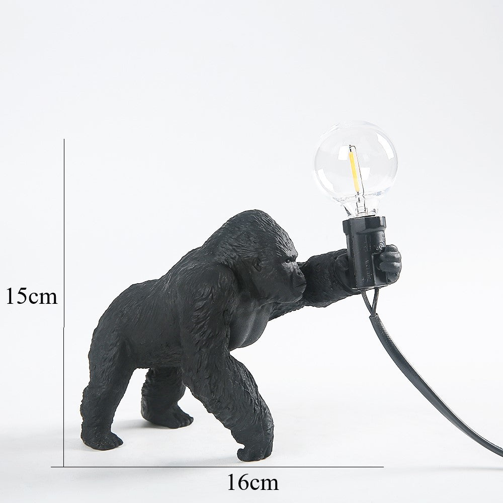 King Kong Gorilla Animal Table Lamp Indoor Resin Decoration Small Night Lamp Creative Crafts Gorilla Table Decor Lamp