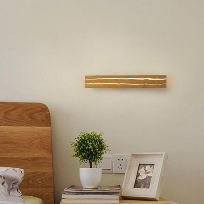 Wall Lamp Rotatable Rectangular Solid Wood Wall Lamp