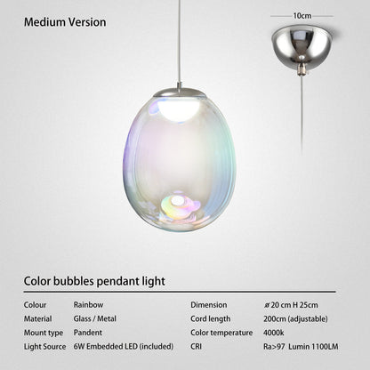 Lighting Colorful Glass Pendant Light Chandelier Children Blow Bubbles Shade Will Display Ambient