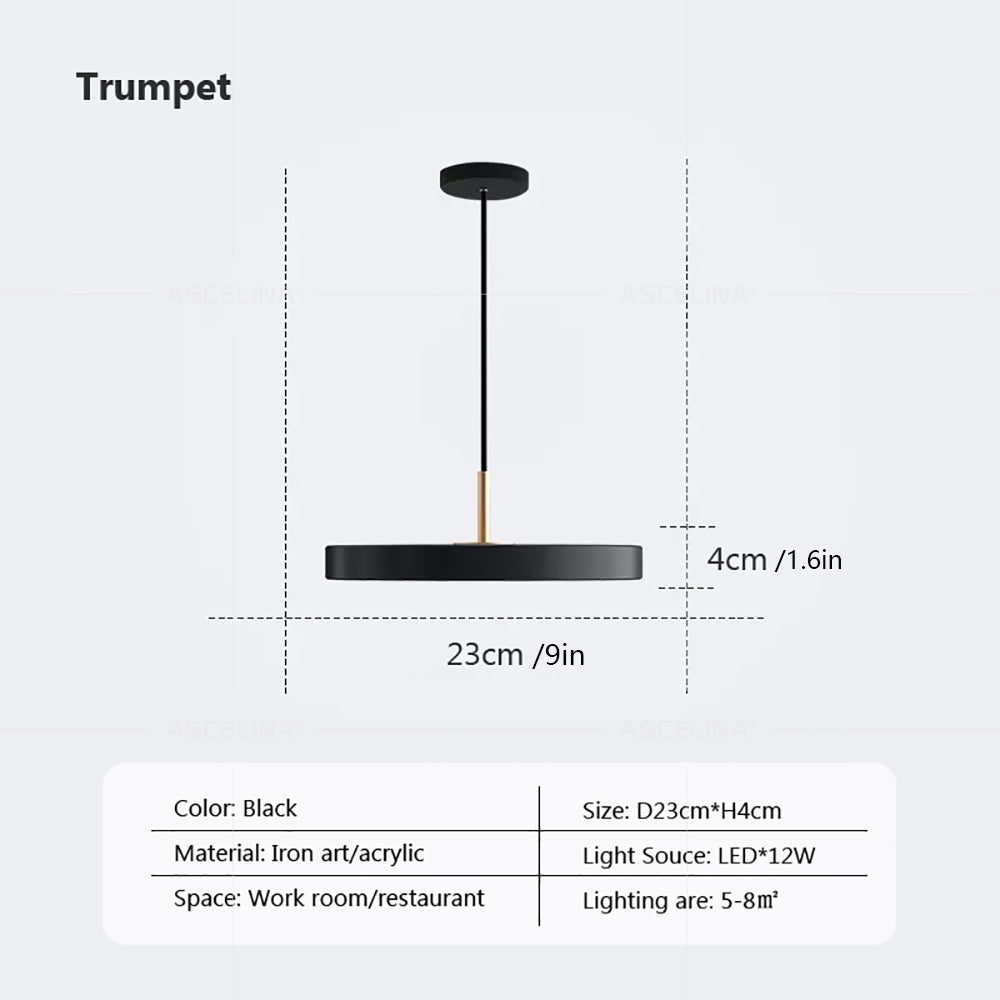 Nordic LED Pendant Light Macaron Disc LED Pendant Lamp Warm Light Warm Light Decoration Fixtures Acrylic