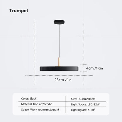 Nordic LED Pendant Light Macaron Disc LED Pendant Lamp Warm Light Warm Light Decoration Fixtures Acrylic