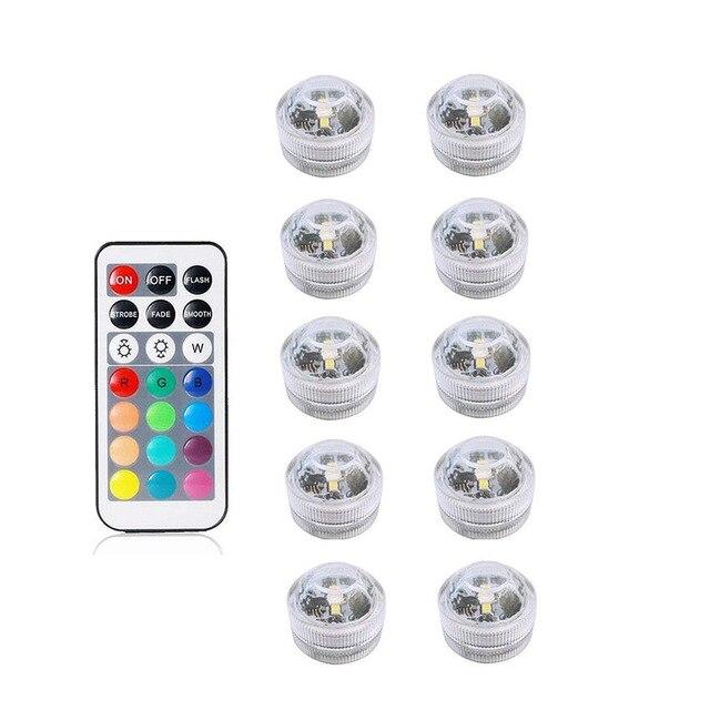 Remote Controlled RGB Submersible Light Battery Operated Underwater Night Lamp Vase Bowl Outdoor Garden Wedding Party Decoration