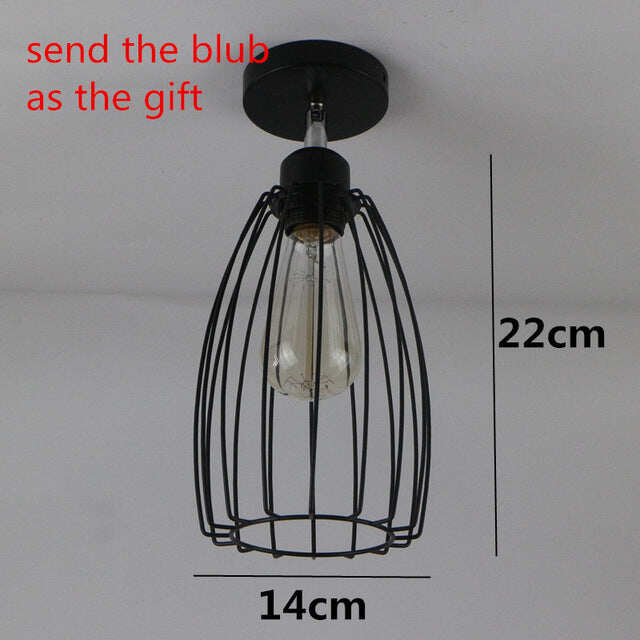 Retro Indoor Lighting Vintage Ceiling Light LED Lights More Kinds Iron Cage Lampshade Warehouse Style Light Fixture