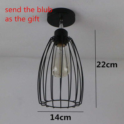 Retro Indoor Lighting Vintage Ceiling Light LED Lights More Kinds Iron Cage Lampshade Warehouse Style Light Fixture