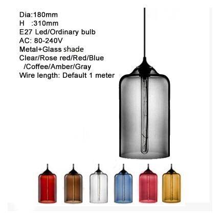Modern Loft E27 Glass Bowl Pendant Lights Colorful Simple Hanging Lamps For Kitchen Living Room Bedroom Restaurant Hotel Room