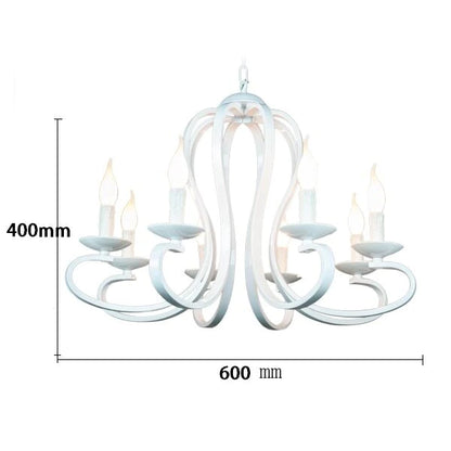 Nordic American Coutry Style Modern Candle Chandelier Lamps Fixtures Vintage White/Black Wrought Iron  Home Lighting E14