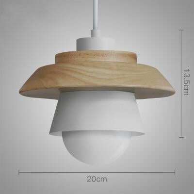 The Nordic modern minimalist bedroom small chandelier iron wood bowl hall creative personality Macarons restaurant LED lamp