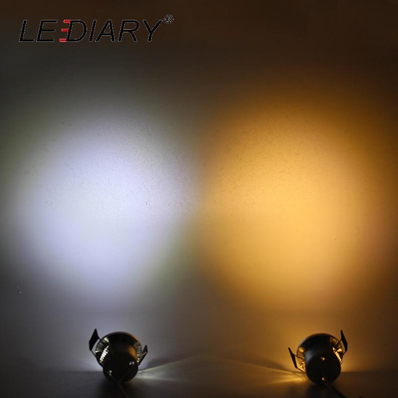 Mini LED Spot Downlights Dimmable Lamp Set Remote Controller Ceiling Recessed 1.5W 27mm Hole Silvery Cabinet Lights