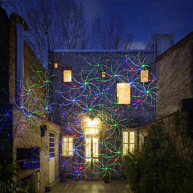 1pcs x-35p-b 8 patterns in 1 rgb  dots star christmas laser light projector outdoor garden laser christmas lights with rf remote control and security lock