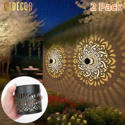 Solar Wall Lights IP65 Metal Outdoor Wall Theme Fence Lights Garden Backyard Decoration Outdoor Decor