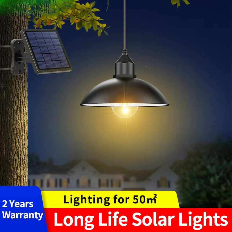 Intelamp Garden Solar Hanging Lamp Indoor Outdoor Solar Pendant Lights Warm Yellow IP65 Waterproof