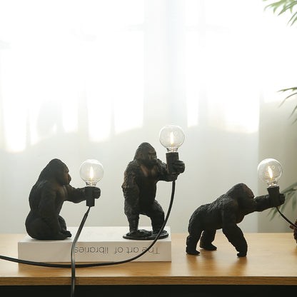 King Kong Gorilla Animal Table Lamp Indoor Resin Decoration Small Night Lamp Creative Crafts Gorilla Table Decor Lamp