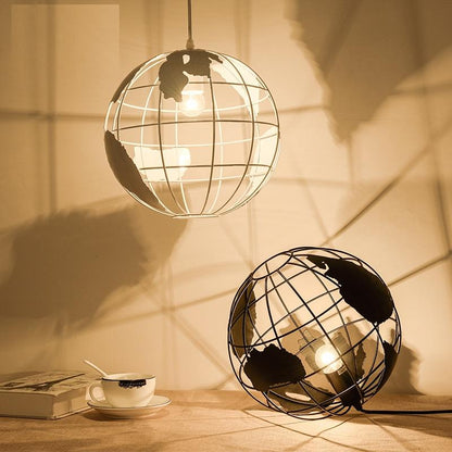 Nordic LED globe pendant lamp iron black / white lamp cafe living room bar office ceiling children ceiling lamp bedroom