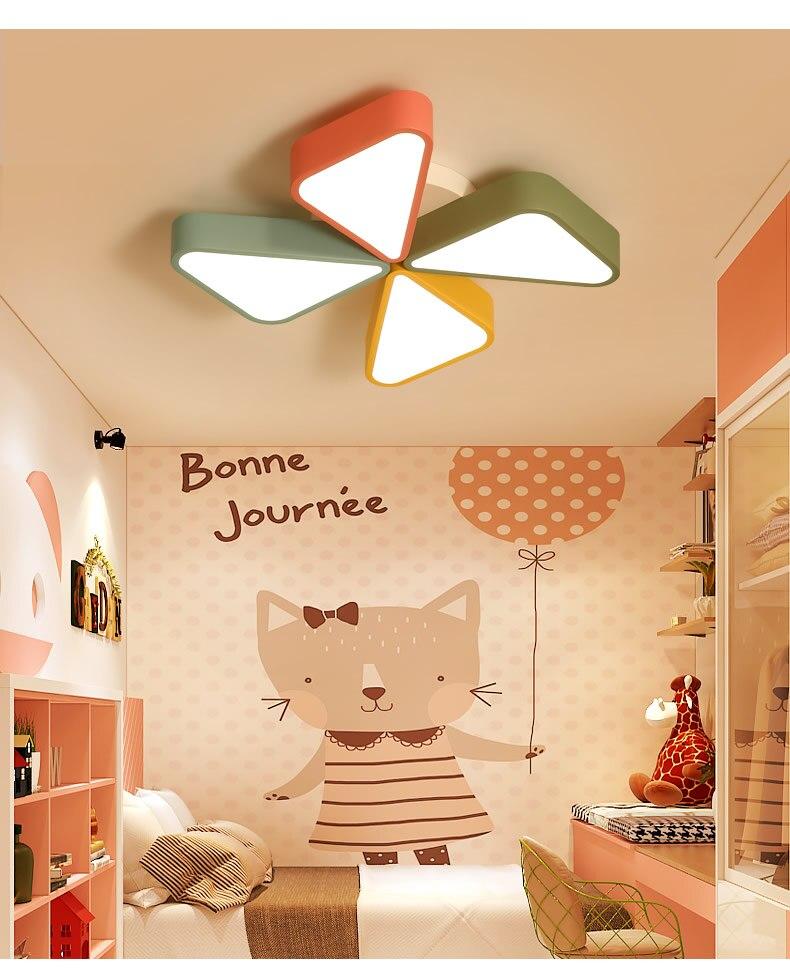 Kids BedroomCeiling Lamp LED Metal Iron Acrylic Color Windmill Children  Living Room Decoration Light Fixture