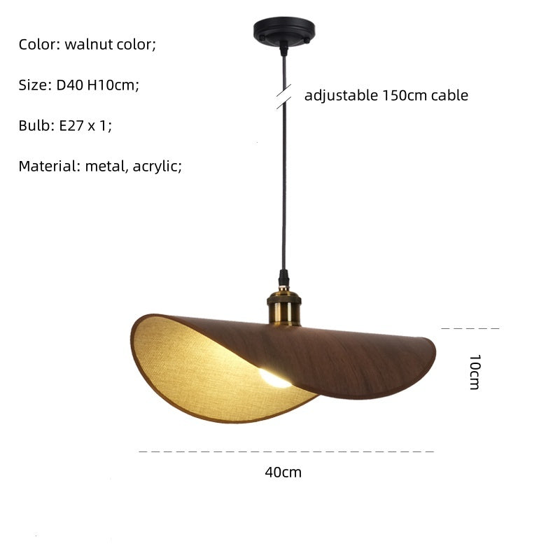 Wabi Sabi Minimalism E27 Led Pendant Light Retro Hat Led Hanging Lamp Dining Room Nordic Suspend Lamp Led