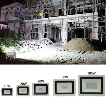 10W 20W 30W 50W 100W LED Flood Light White Floodlight Street Light  Waterproof IP68 Outdoor Garden Lighting Spotlight