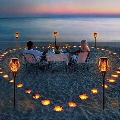 Solar powered LED Flame Lamp Waterproof 33LEDs Lawn Flame Flickering Torch Light Outdoor Solar LED Fire Lights Garden Decoration