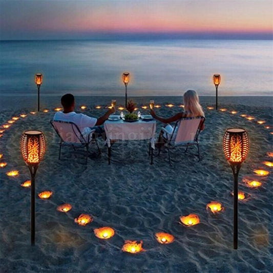 Solar powered LED Flame Lamp Waterproof 33LEDs Lawn Flame Flickering Torch Light Outdoor Solar LED Fire Lights Garden Decoration