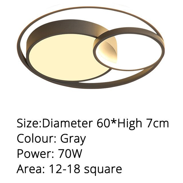 Modern LED Ceiling Lamp For Bedroom Study Room White Black Grey Frame Indoor Lighting Lights Lampadario Luminaria Lustres