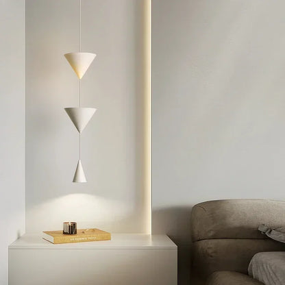 Nordic Restaurant Home LED Pendant Light Modern Black White Counter Conical Lamp