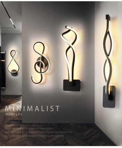 Modern Minimalist Wall Lamps Living Room Bedroom Bedside 16W LED Sconce black white Lamp Aisle Lighting decor ZBD0030