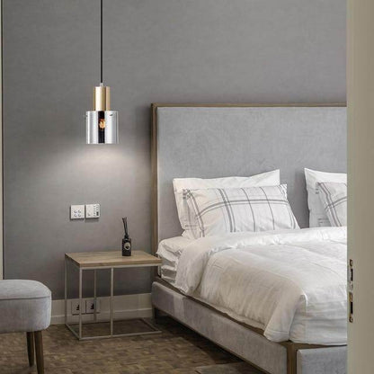 Modern Personality E14 Led Single Head Pendant Lamps Smoke Gray Glass Kitchen Bedroom Bedside Study Restaurant Hanging Light