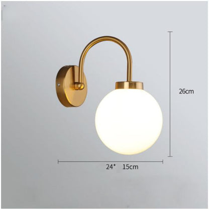 Wrought Iron Medieval Light Luxury Magic Bean Lamp Nordic Glass Wall Lamp Bedroom Living Room Restaurant Modern Simplicity