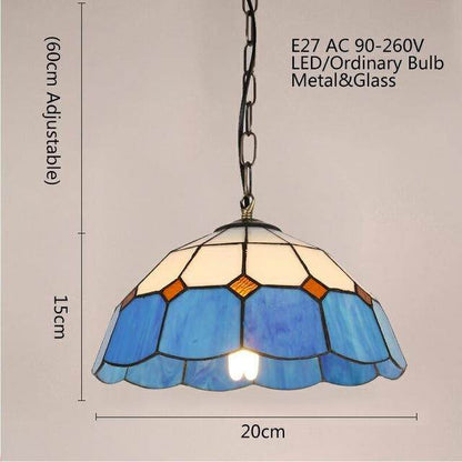 Pastoral Loft Modern Blue Glass Pendant Light LED E27 Art Deco Vintage Hanging Lamp For Living Room Bedroom Kitchen Restaurant