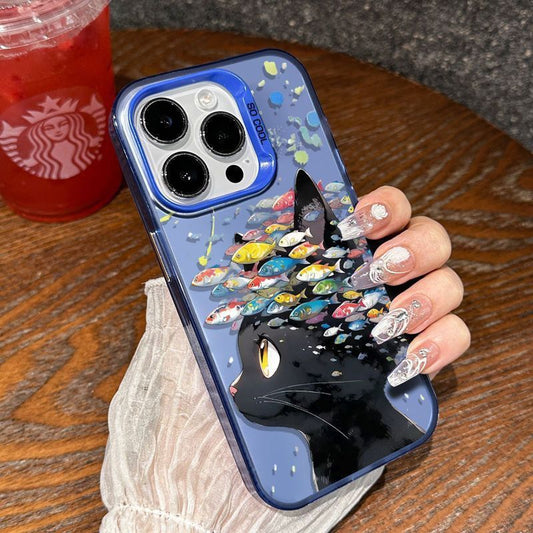 Luxury Cat Animal Phone Case For iPhone 16 Pro Max 13 11 15 14 12 16promax 15promax Hard Matte IMD Funda Cover