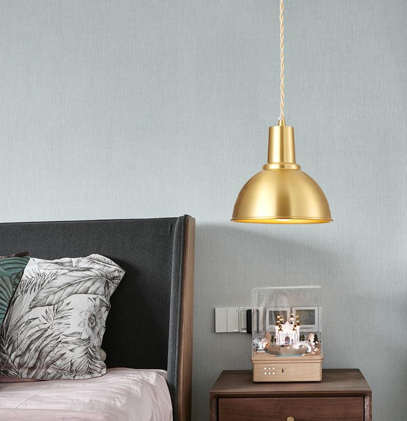 Golden Copper Chandelier At The Bedside of The Bedroom, Pure Copper Post-modern Personality Lamp At The Bar Cafe of Creative Restaurant