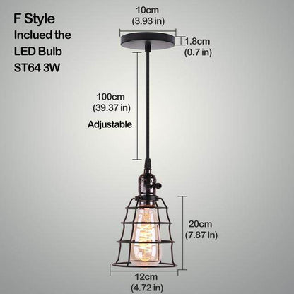Nordic Pendant Lights Iron Minimalist Loft Cage Pyramid Pendant Lamp Modern Industrial Metal Hanging Lamp Parlor E26 E27 LED NEW