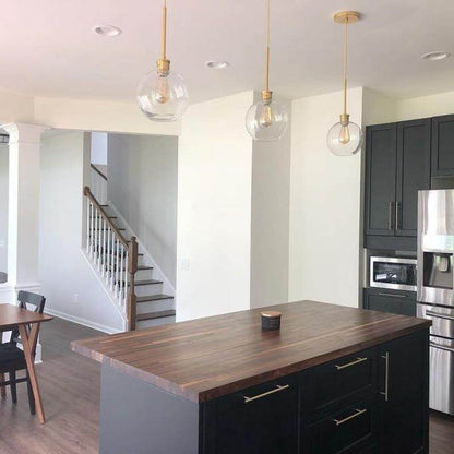 Loft Modern Pendant Light Silver Gold Glass Ball Hanging Lamp Hanglamp Kitchen Light Fixture Dining Living Room Luminaire