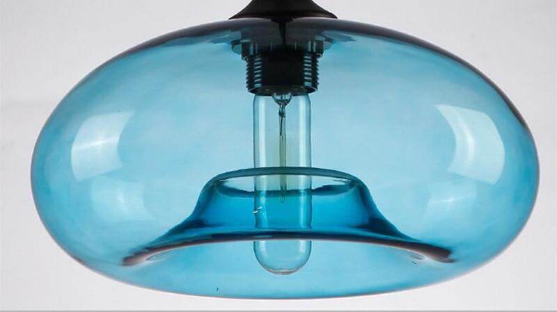 Nordic Modern Colorful Glass Bowl Pendant Lights E27 Loft Hanging Lamps For Kitchen Living Room Bedroom Restaurant Hotel Hall