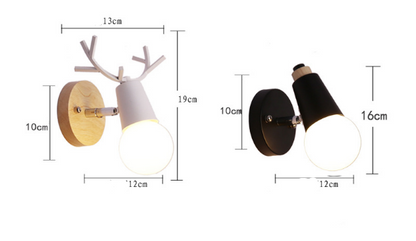 Moose Wall Light Creative Coffee Restaurant Cake Shop Cosy Flower Shop Bedroom Bedside Deer Wall Lights