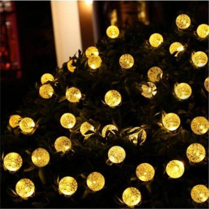 5M 7M 10M Solar Lamp Crystal Ball LED String Lights Flash Waterproof Fairy  For Outdoor Garden Christmas Wedding Decoration