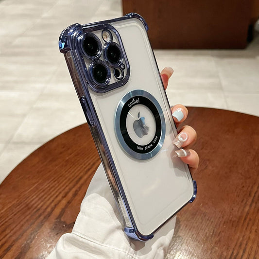 Transparent Plating Magnetic Cases For iPhone 16 13 12 11 17 Pro Max 14 15 Plus 17 Air For Magsafe Wireless Charging Phone Cover