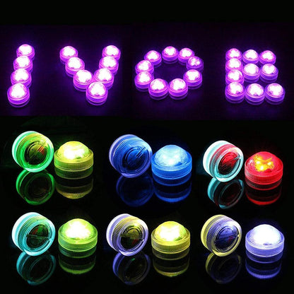 Waterproof SMD3528 Submersible LED Lights RGB Underwater Night Lamp Wedding Tea Light Vase Bowl Party Christmas Decoration light