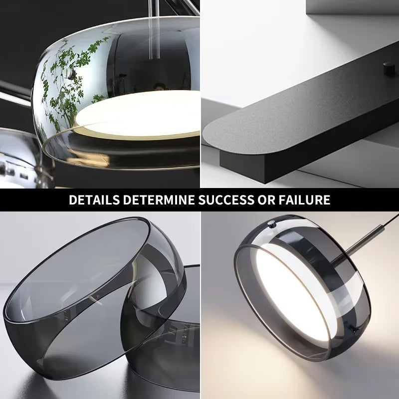 3-color Modern Minimalist Dining Table Light Glass Restaurant Pendant Light Restaurant  Indoor Lighting