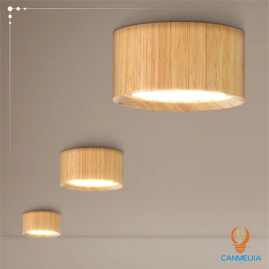 Downlight Wooden Ceiling Lamp 220V Indoor Decor Lamps Room Lighting Living Room Corridor LED Down Lights