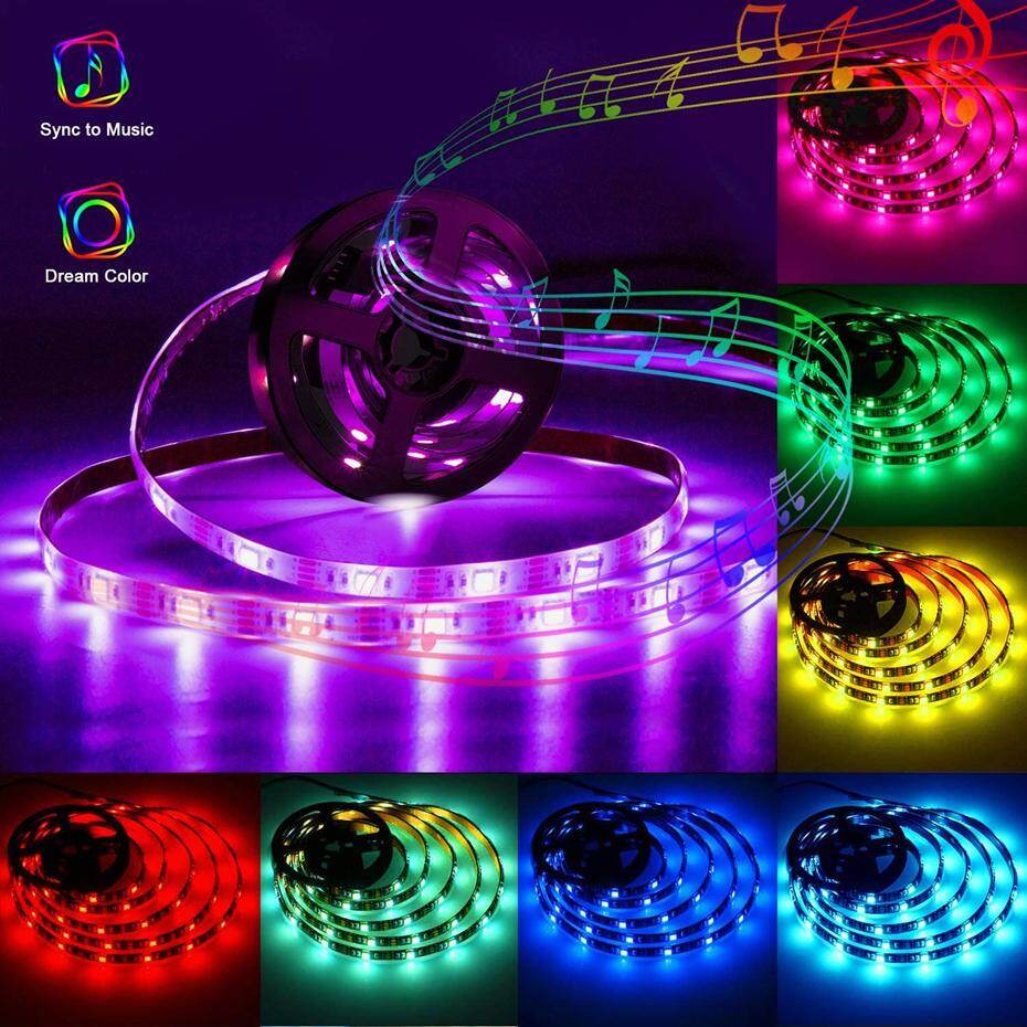 Smart WIFI LED Strip Light Work with Alexa Google Assistant Voice Control RGB LED Lights Strip 5050 60LEDs/m Color Changing