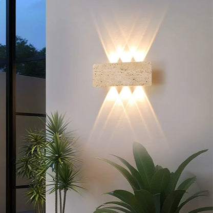 LED Wall Lamp Garden Light Stone IP65 Outdoor Waterproof Bedside Retro Sconces Lighting Fixture