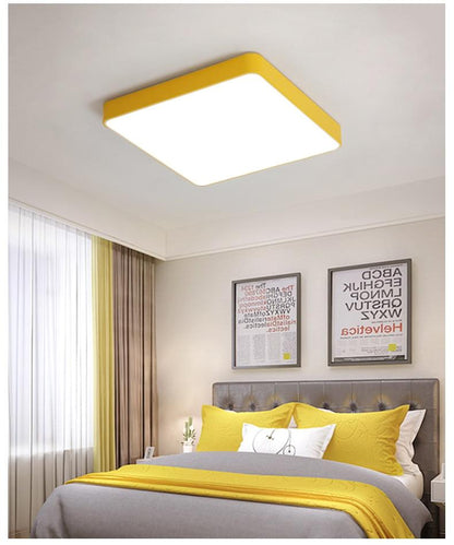 Modern Nordic LED Ceiling Lights Living Room Bedroom Round Corridor Kitchen Lamp Ultra-thin  Kids Room Macarons Remote Control