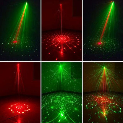 Party Laser Lights with 3 Lens LED Projector Stage Light by Sound Activated Remote Control for DJ Disco Strobe Lighting