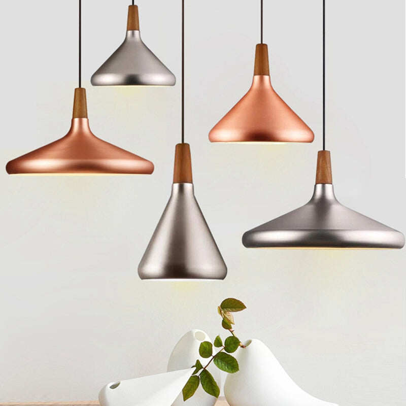 Brushed Gold/Silver Modern Pendant Lights Industrial  Kitchen Pendant Lamp Shade Light For Dining Room Kitchen Decoration