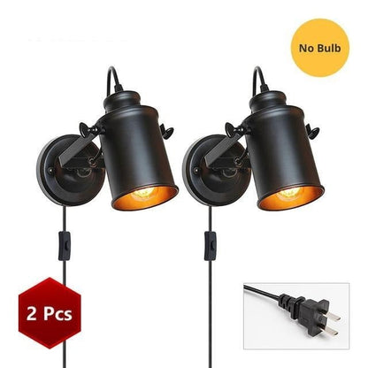 Vintage Wall Lamp Industrial light wall sconc,Plug with push button switch,Retro light wall,bedroom living room aisle lighting