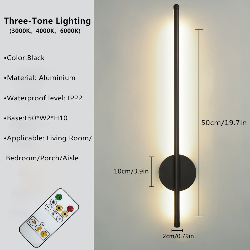 Magnetic Rechargeable 50 Wall Lamp Black Gold For Living Room Bedroom Study Stairwell Cloakroom LED Lighting Wiring Free